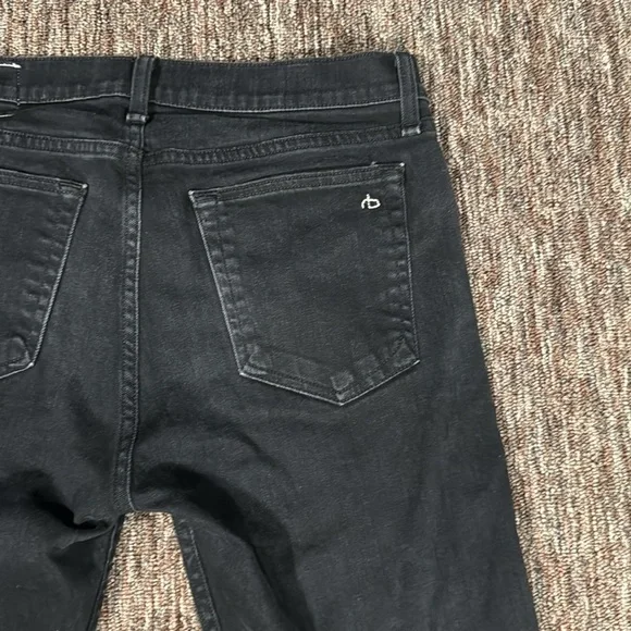 rag & bone slim 2 fit straight leg jeans black size 32 - Picture 7 of 7